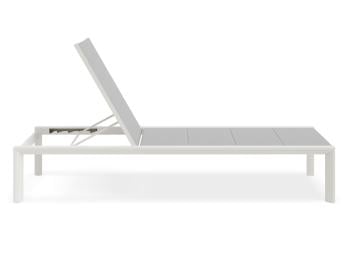 Alvor Sun Lounge Matt White with Light Grey Plexus Mesh by Bent Design Studio image