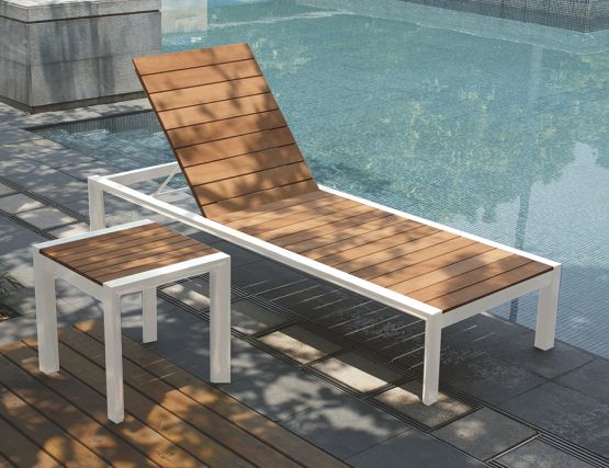 White Teak Sunlounge