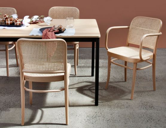 TON 811 Hoffmann Dining Chair with Cane Seat Backrest