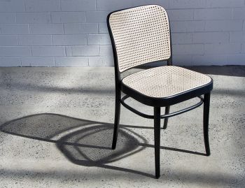 811 Hoffmann Black Stain Dining Chair with Cane Seat and Cane Backrest by TON image