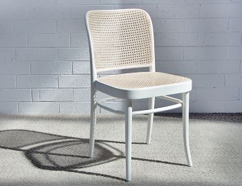 811 Hoffmann White Dining Chair with Cane Seat and Cane Backrest by TON image