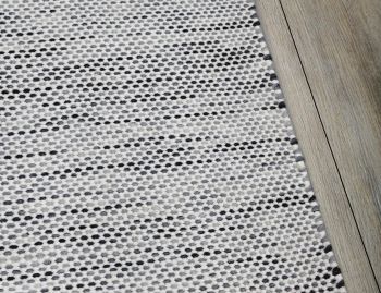 Subi Charcoal Ivory Flatweave Wool Rug  image