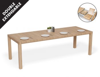 Chop Solid Oak Double Extendable Dining Table by Michal Riabic for Ton image