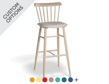 Ironica Bar Stool - Upholstered Seat - by Tom Kelley for TON image