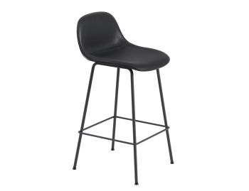 Fiber Stool with Backrest Upholstered Tube Base by Iskos Berlin for Muuto image