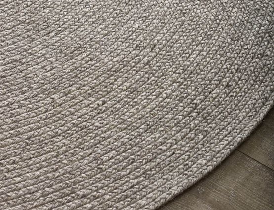 Paddington Round Wool rug in Silver Colour