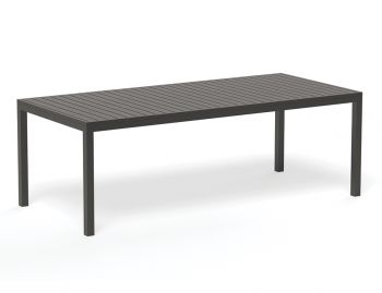 Halki Outdoor Dining Table 220cm x 100cm Matt Charcoal Aluminium by Bent Design image