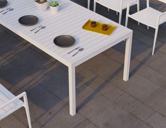 White aluminium outdoor dining table hotsell