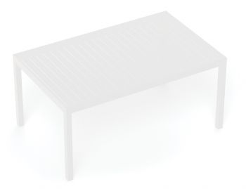 Halki Outdoor Dining Table 160cm x 90cm Matt White Aluminium by Bent Design image