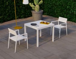 Halki Square Table White 2 Seater