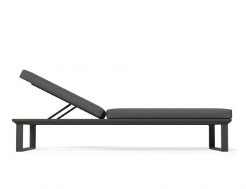 Vivara Outdoor Sun Lounge Matt Charcoal Aluminium with Dark Grey Cushions by Bent Design image