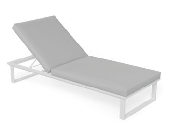 Vivara Outdoor Sun Lounge White Aluminium with Light Grey Cushions by Bent Design image