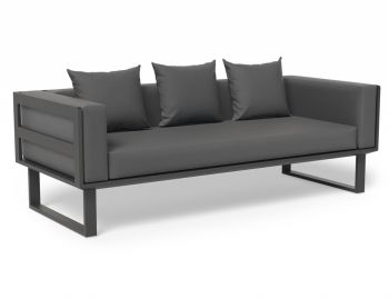 Vivara Outdoor 2.5 Seater Sofa Charcoal Aluminium with Dark Grey Cushions by Bent Design image