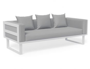 Vivara Outdoor 2.5 Seater Sofa White Aluminium with Light Grey Cushions by Bent Design image