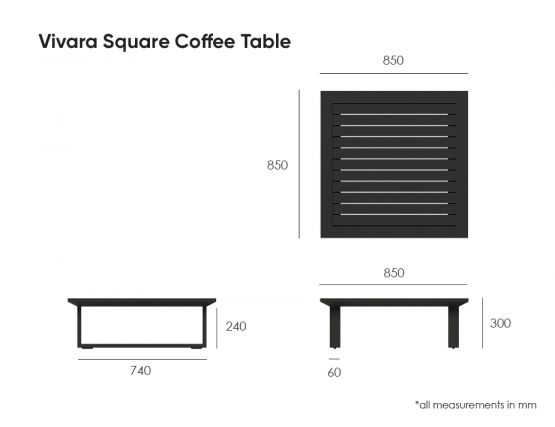 VivaraCoffeeTable85x85Measurements