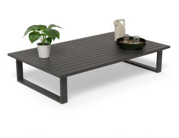 Vivara Outdoor Rectangle Coffee Table Matt Charcoal Aluminium 142x85cm by Bent Design image