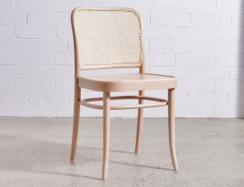 811 Hoffmann Natural Dining Chair with Wooden Seat and Cane Backrest by TON image