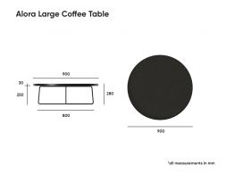 Alora Large Coffee Table Dimensions