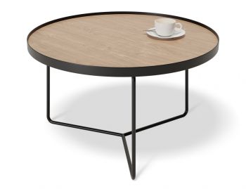 Alora Medium Coffee Table European Oak with Black Legs by Bent Design image