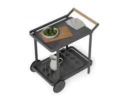 Imola Teak Bar Cart Drinks