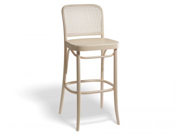 811 Natural Hoffmann Bar Stool with Wood Seat and Cane Backrest by TON image