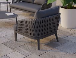 Alma Charcoal Back Single Seater Aluminium