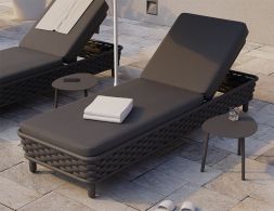 Siano Charcoal Sun Lounge Weave Outdoor Sunbed