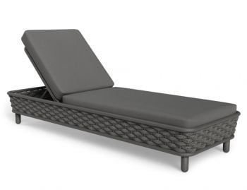 Siano Outdoor Sun Lounge Matte Charcoal with Dark Grey Cushion by Bent Design image