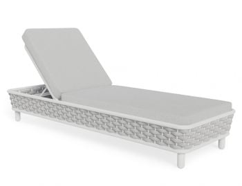 Siano Outdoor Sun Lounge Matte White with Light Grey Cushion by Bent Design image