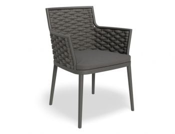 Siano Outdoor Dining Chair Charcoal with Dark Grey Cushion by Bent Design image