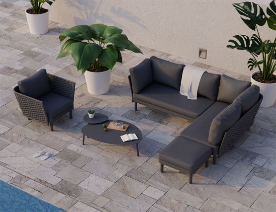 Charcoal Siano Right Arm Sofa