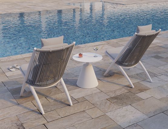 White Minori Lounge Chair Outdoor