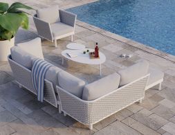 Siano Back Angle Best White Set Outdoor Pool