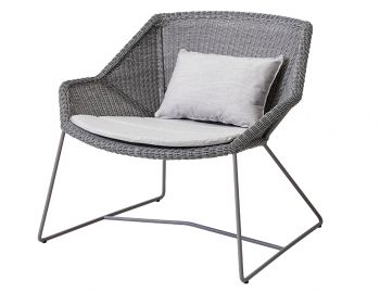 Light Grey Breeze Outdoor Lounge Chair With Seat & Back Scatter Cushion by Strand & hvass For Cane-line image