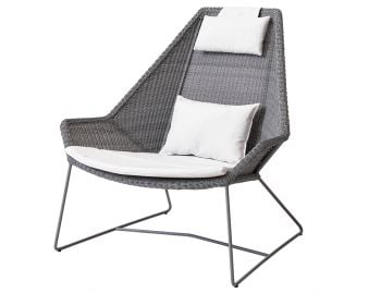 Light Grey Breeze Outdoor Highback Chair With 3 Piece Cushion Set by Strand & hvass For Cane-line image