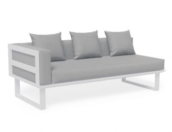 Vivara A Left Arm Outdoor Modular Sofa Matt White Aluminium with Light Grey Cushions image