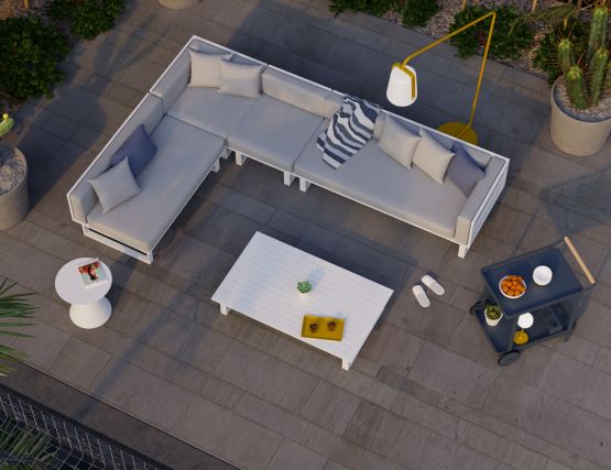 White Outdoor Setting Modern