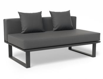 Vivara C No Arm Outdoor Modular Sofa Section Matt Charcoal Aluminium with Dark Grey Cushions image