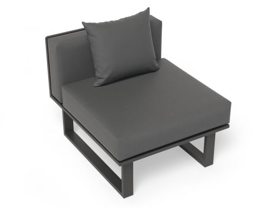 No Arm Sofa Charcoal Aluminum