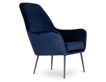Soho Lounge Armchair in Navy Blue Velvet by Bent Design image