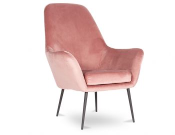 Soho Lounge Armchair in Pink Velvet by Bent Design image