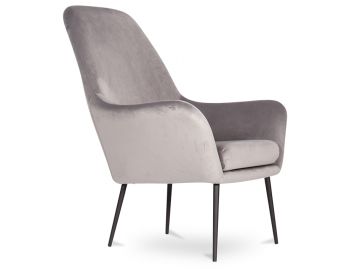 Soho Lounge Armchair in Light Grey Velvet by Bent Design image