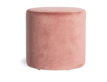 Tito Round Ottoman in Blush pink Velvet by Bent Design image