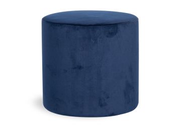 Tito Round Ottoman in Navy Blue Velvet by Bent Design image