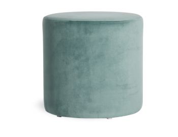 Tito Round Ottoman in Sage Green Velvet by Bent Design image