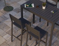 Halki Stools Backrest Aluminium Frame High Bar