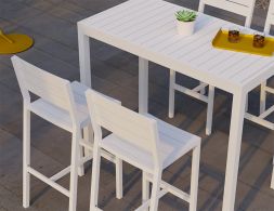 Halki High Bar White Backrest Stools 125