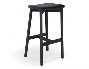 Andi Backless Bar Stool Black Stained Ash with Upholstered Seat by Bent Design image