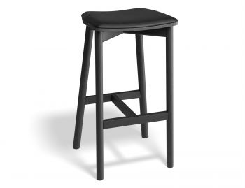 Andi Backless Bar Stool Black Stained Ash with Upholstered Seat by Bent Design image