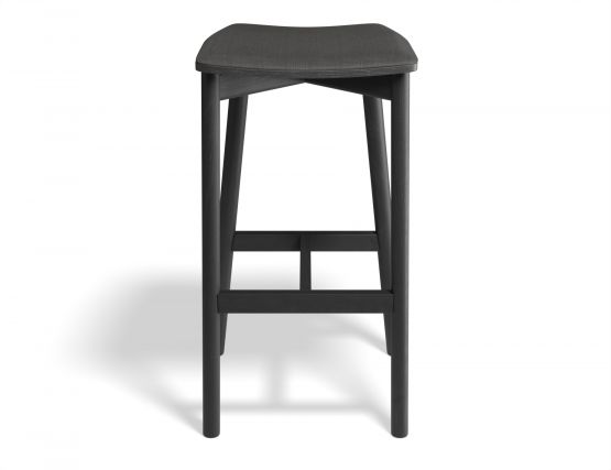 Andi Backless Barstool Pad Black Charcoalfabric Front